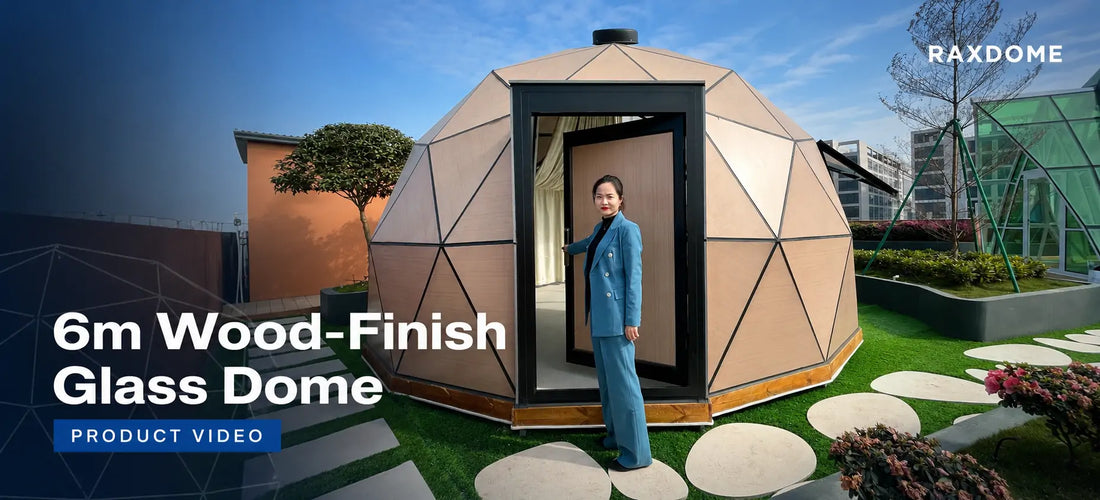 6m wooden glass dome tent