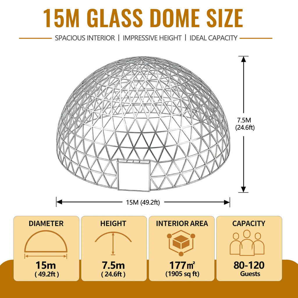 15m glass dome house