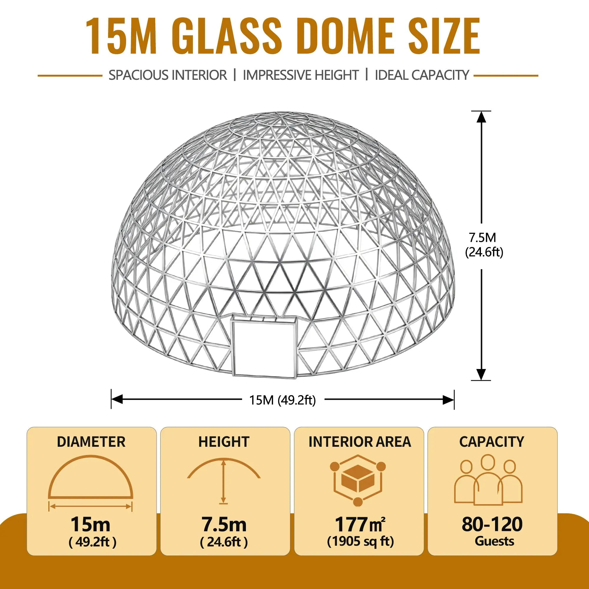 15m glass dome house