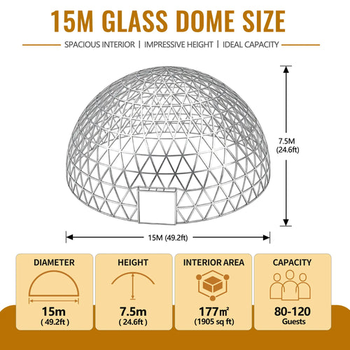 15m glass dome house