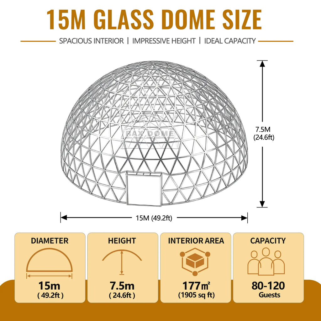 15m glass dome house