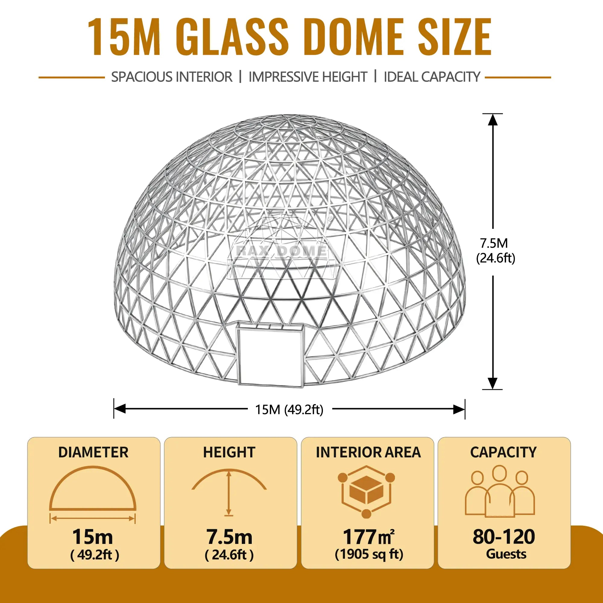 15m glass dome house
