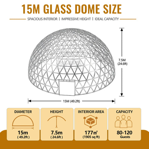 15m glass dome house