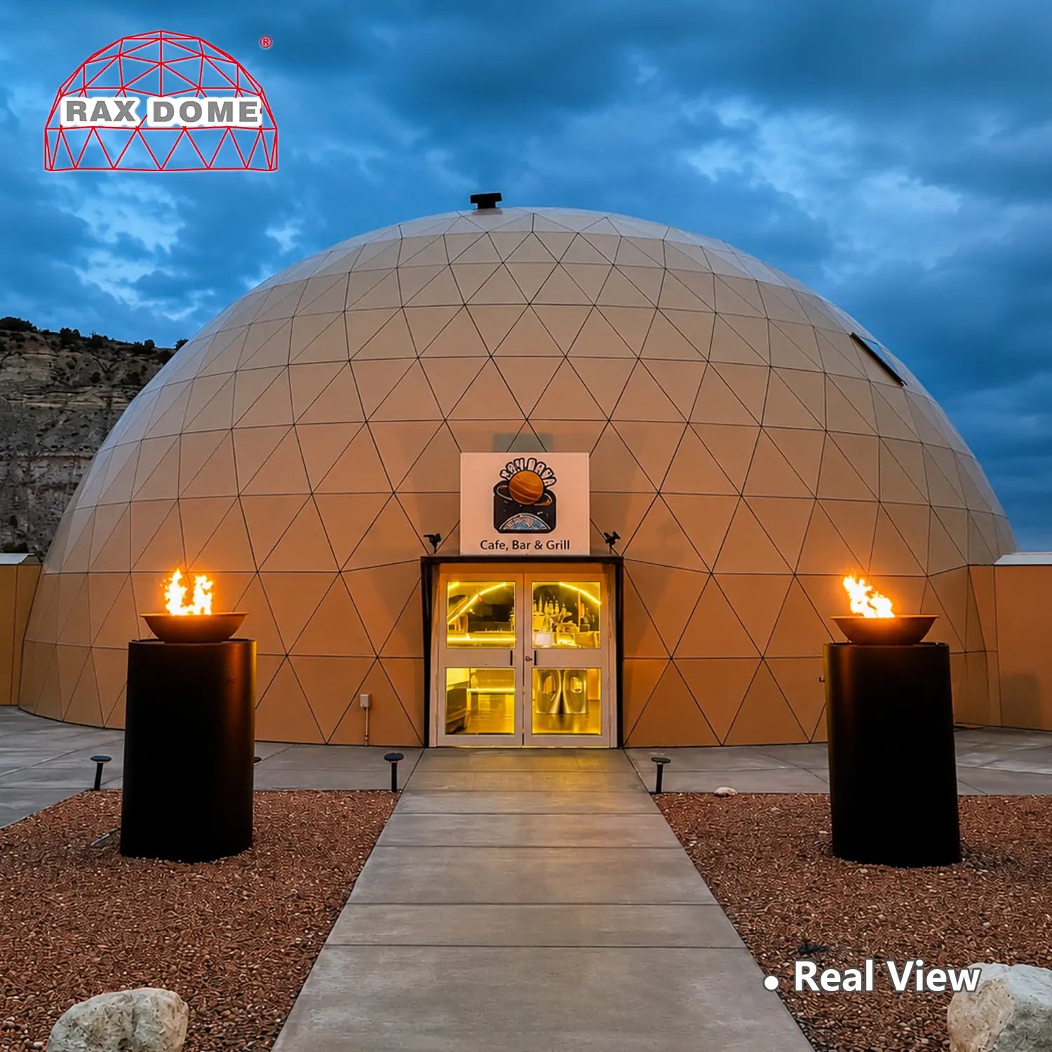 15m Wooden Glass Dome Restaurant for Luxury Resorts | Clear Sky Resorts USA Project