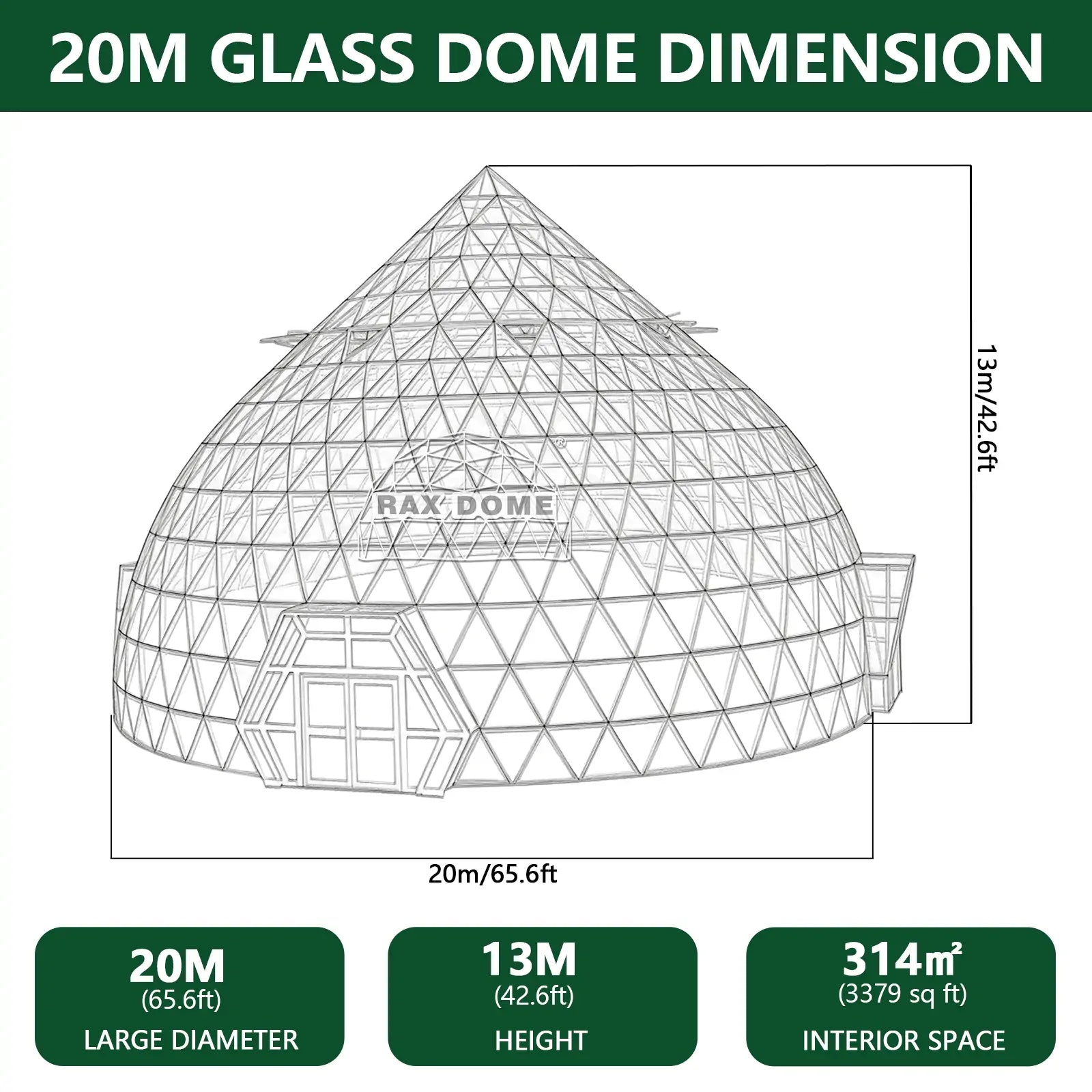 20m glass dome