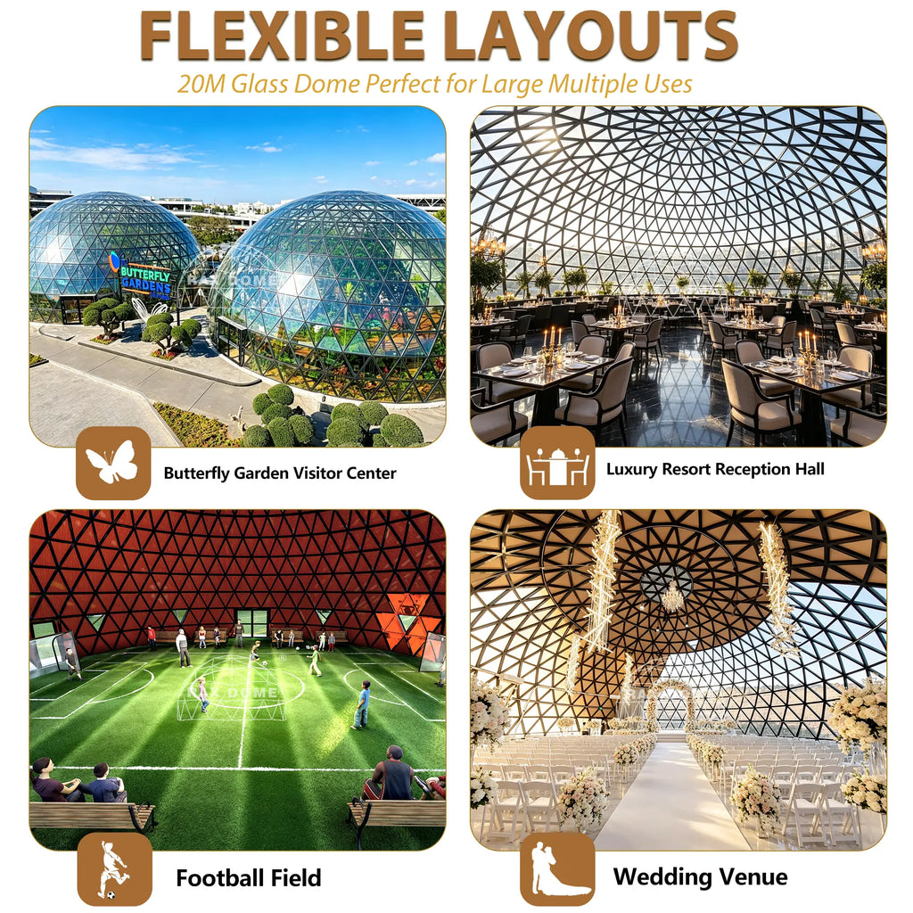 20m glass dome for restaurant