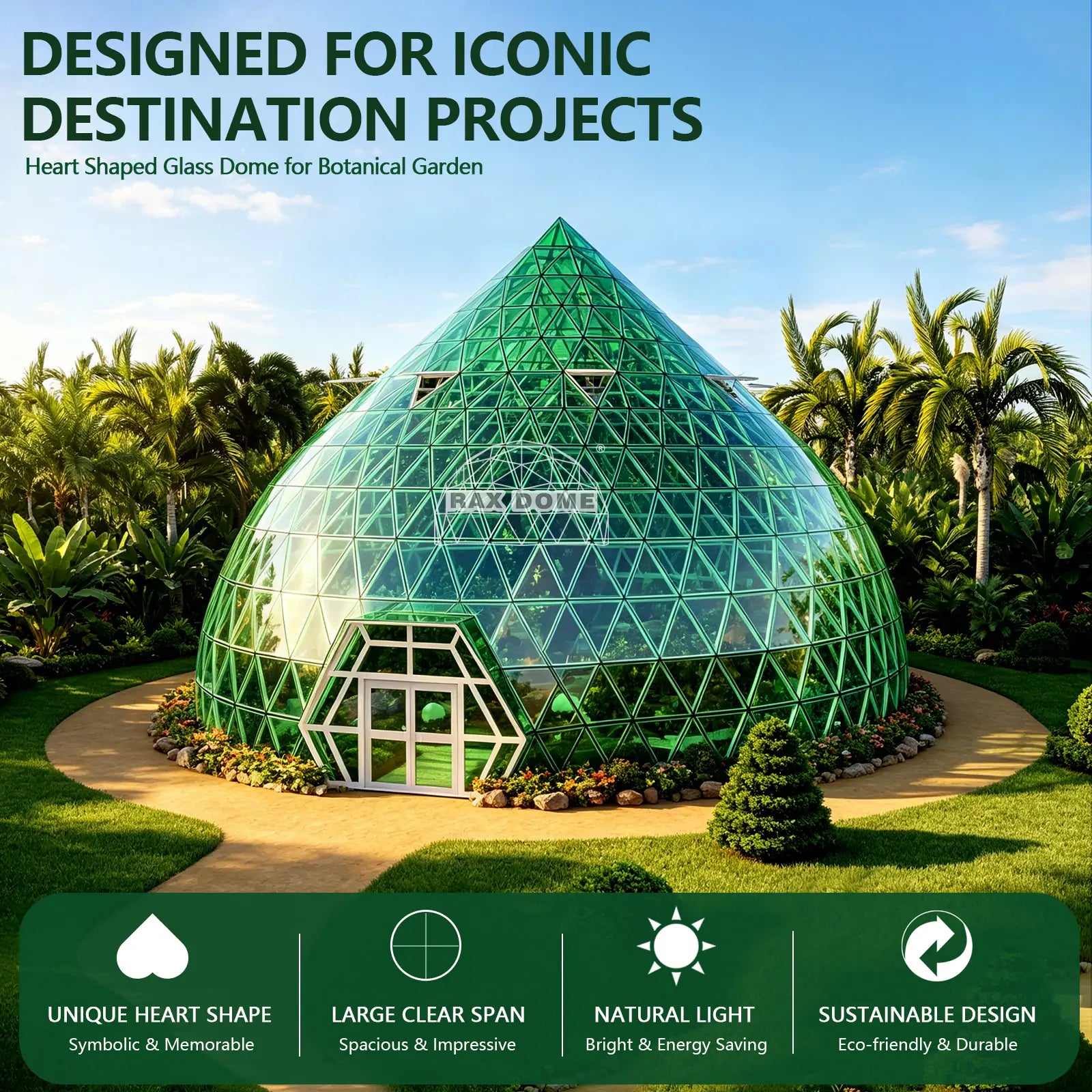 20m heart glass dome