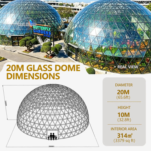 20m large glass dome tents