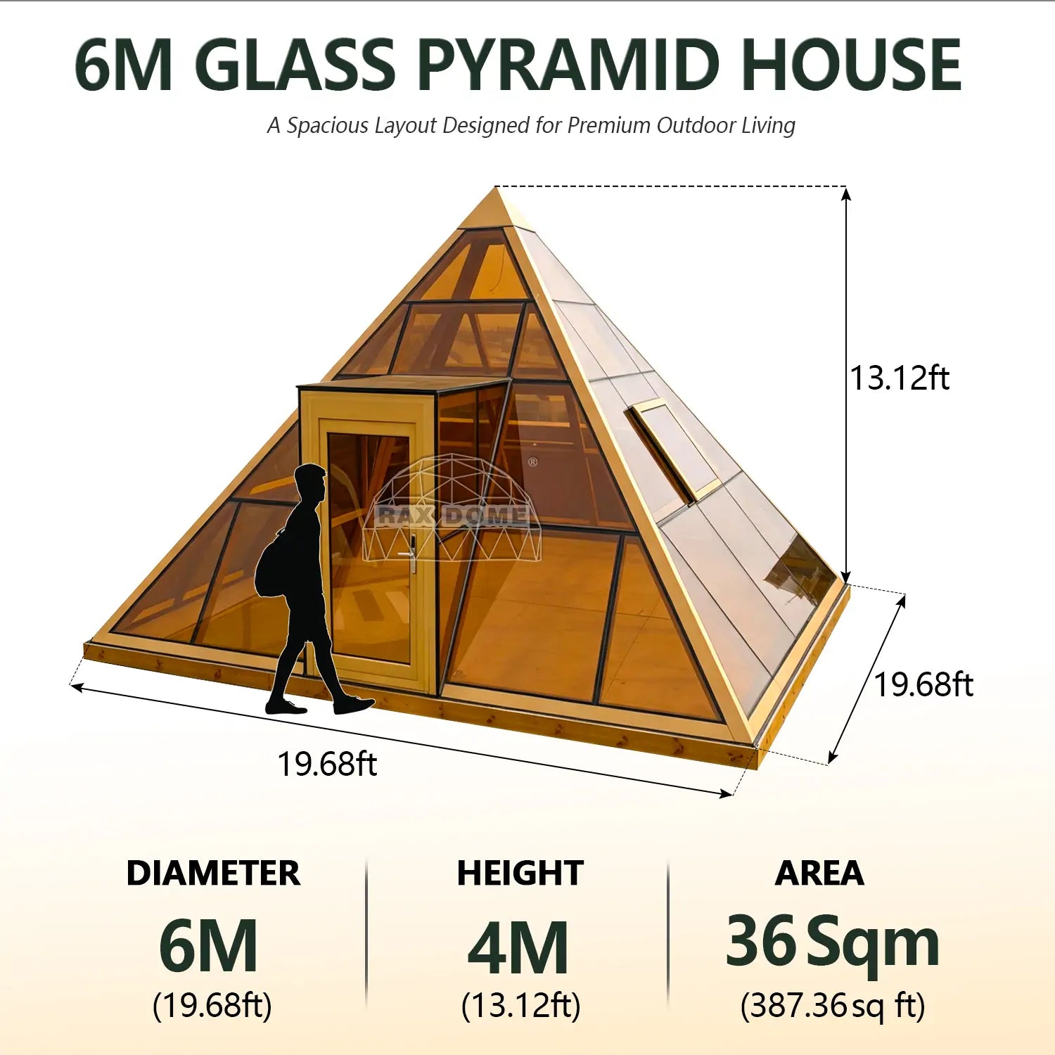 pyramid glass house 6m
