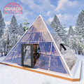 6M Luxury Glass Pyramid Cabin for Four-Season Glamping Resorts