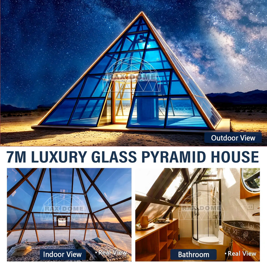 7m pyramid glass house