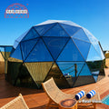 7m Blue Coated Glass Dome Hotel Suite for Luxury Beach Glamping