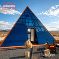 7M Luxury Glass Pyramid House for Desert Resorts Aluminum Frame & Blue Coated Insulated Glass