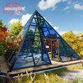 7M Glass Pyramid House with One-Piece Aluminum Frame for Luxury Glamping Resorts