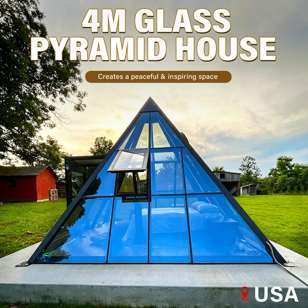 blue pyramid glass house