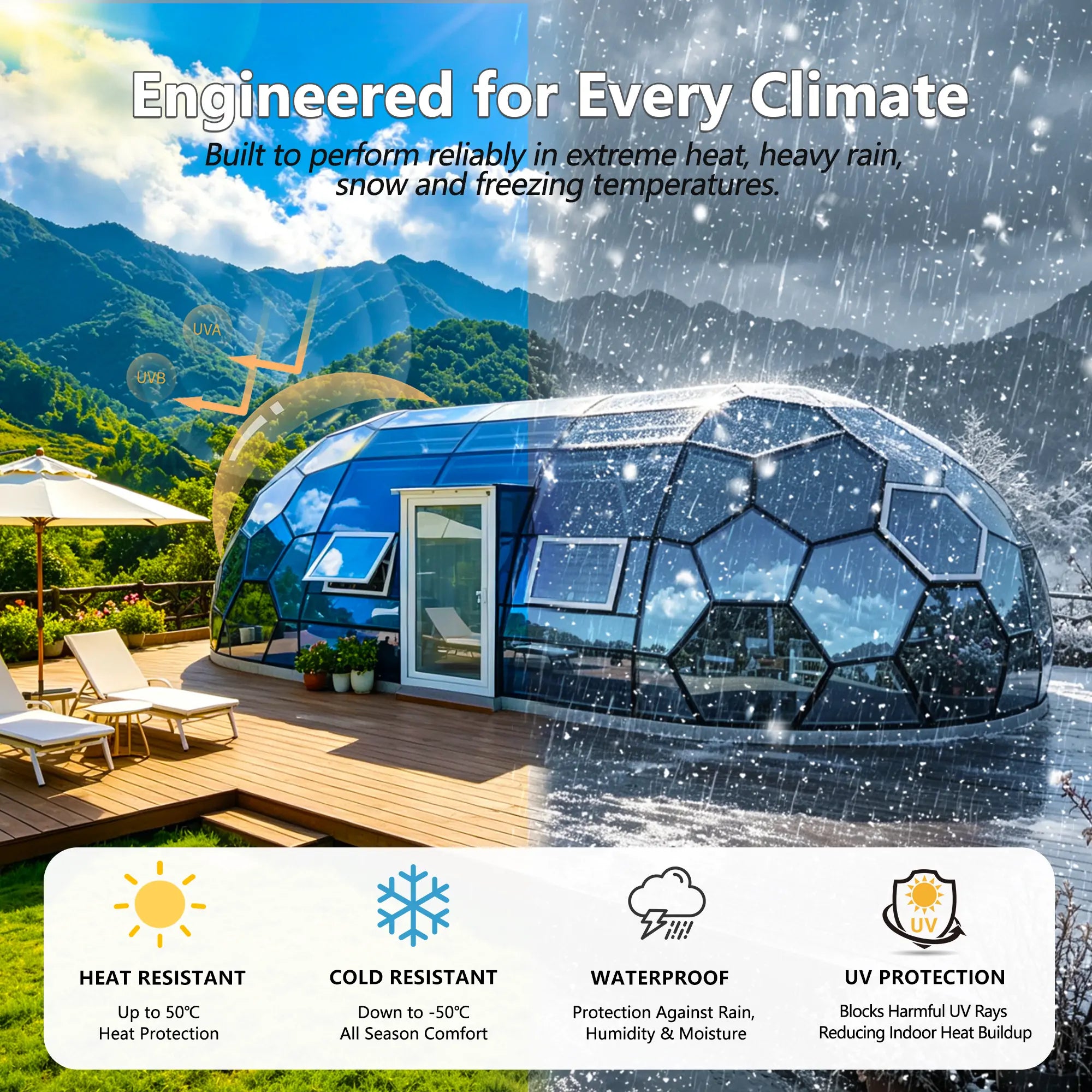 capsule glass house for 4 season