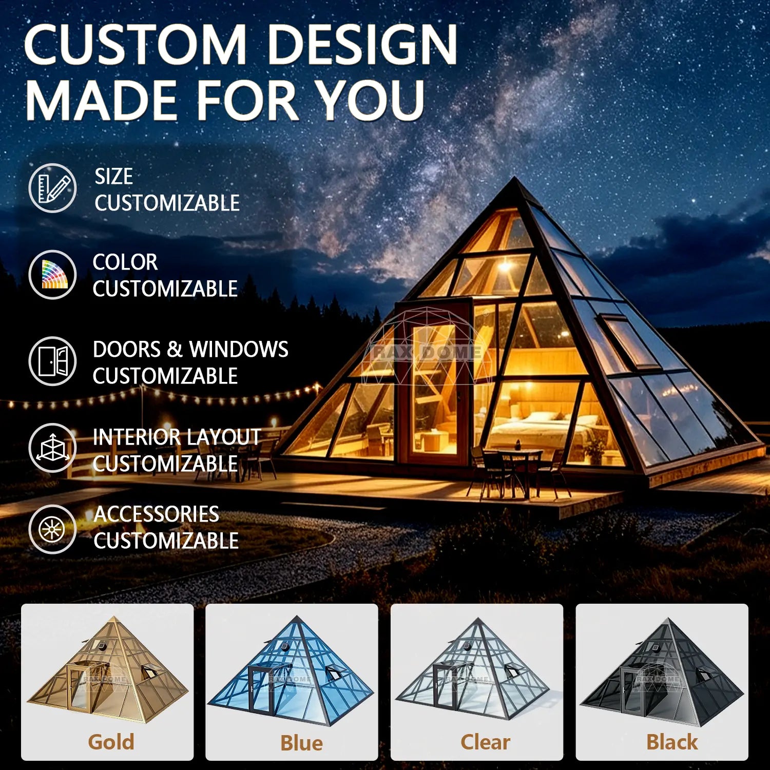 custom pyramid glass house