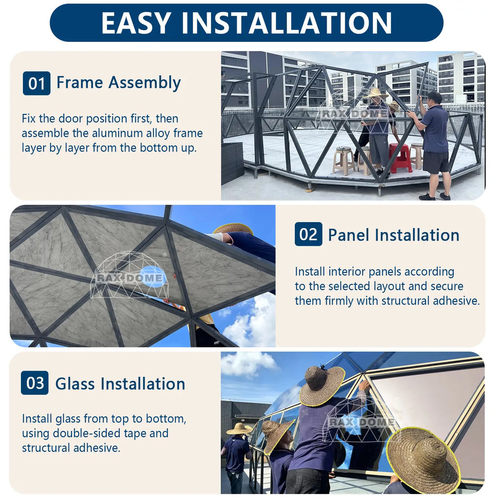 glass capsule house installation