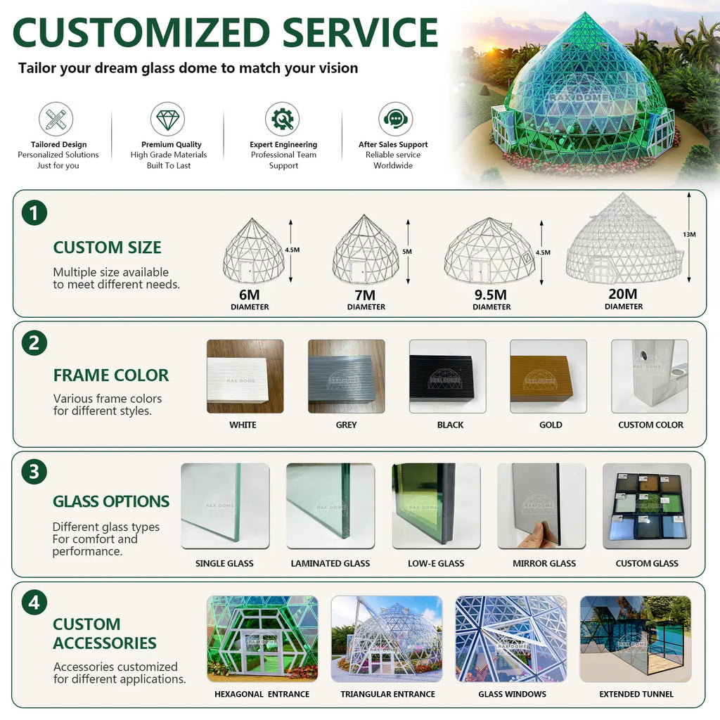 customized glass dome