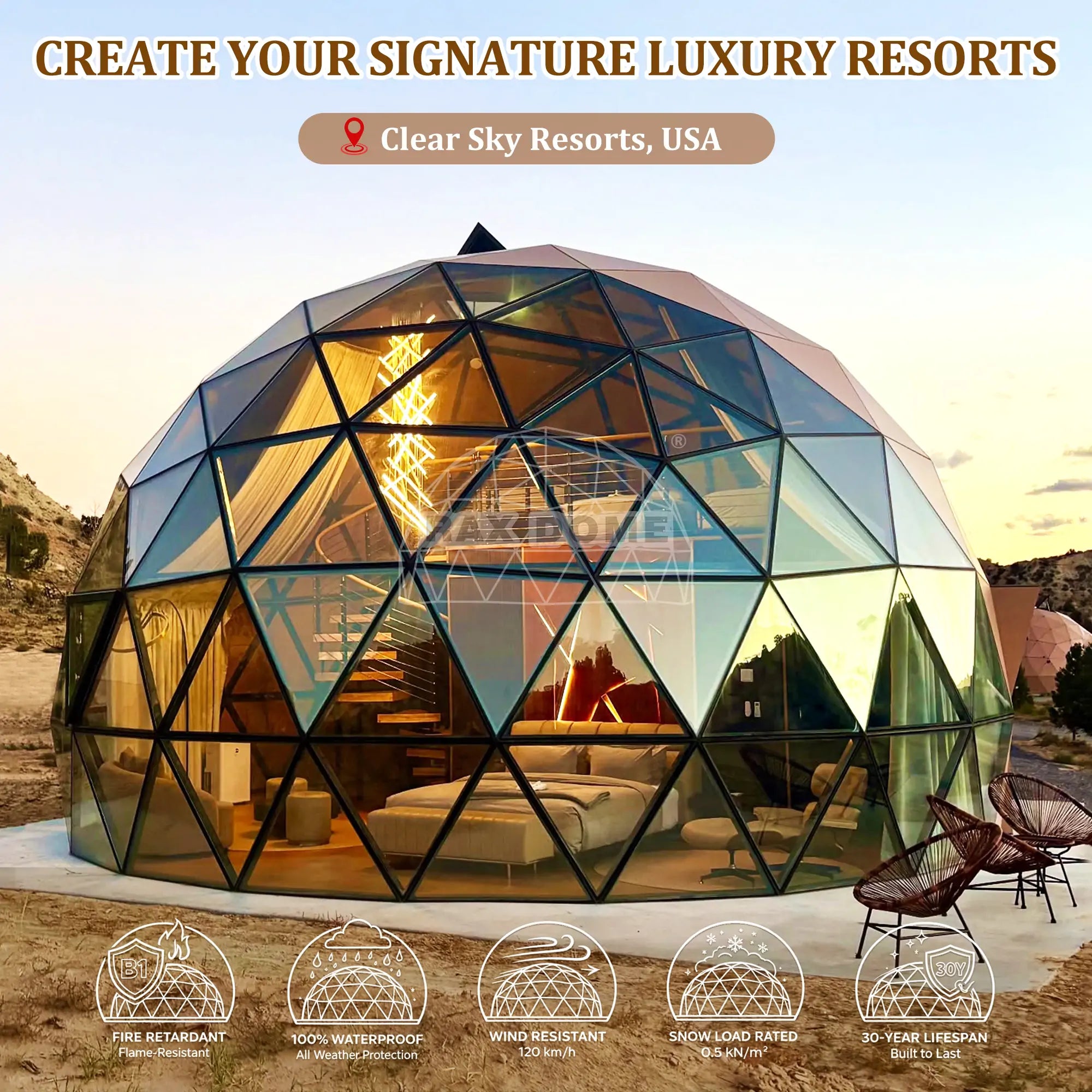 glass dome for resorts