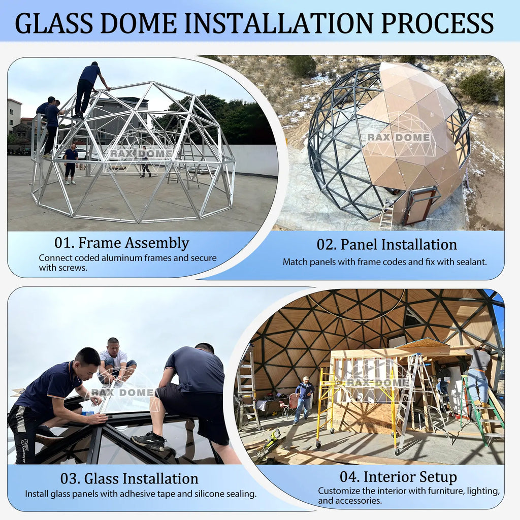 glass dome installation