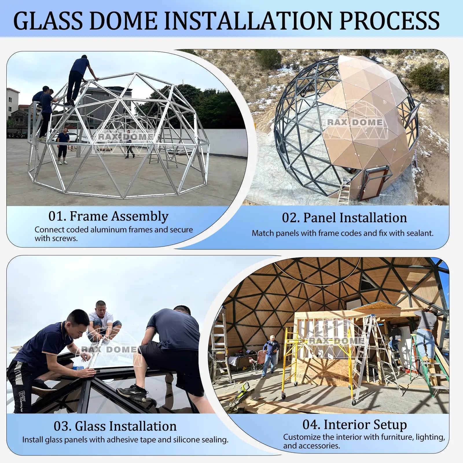 glass dome installation