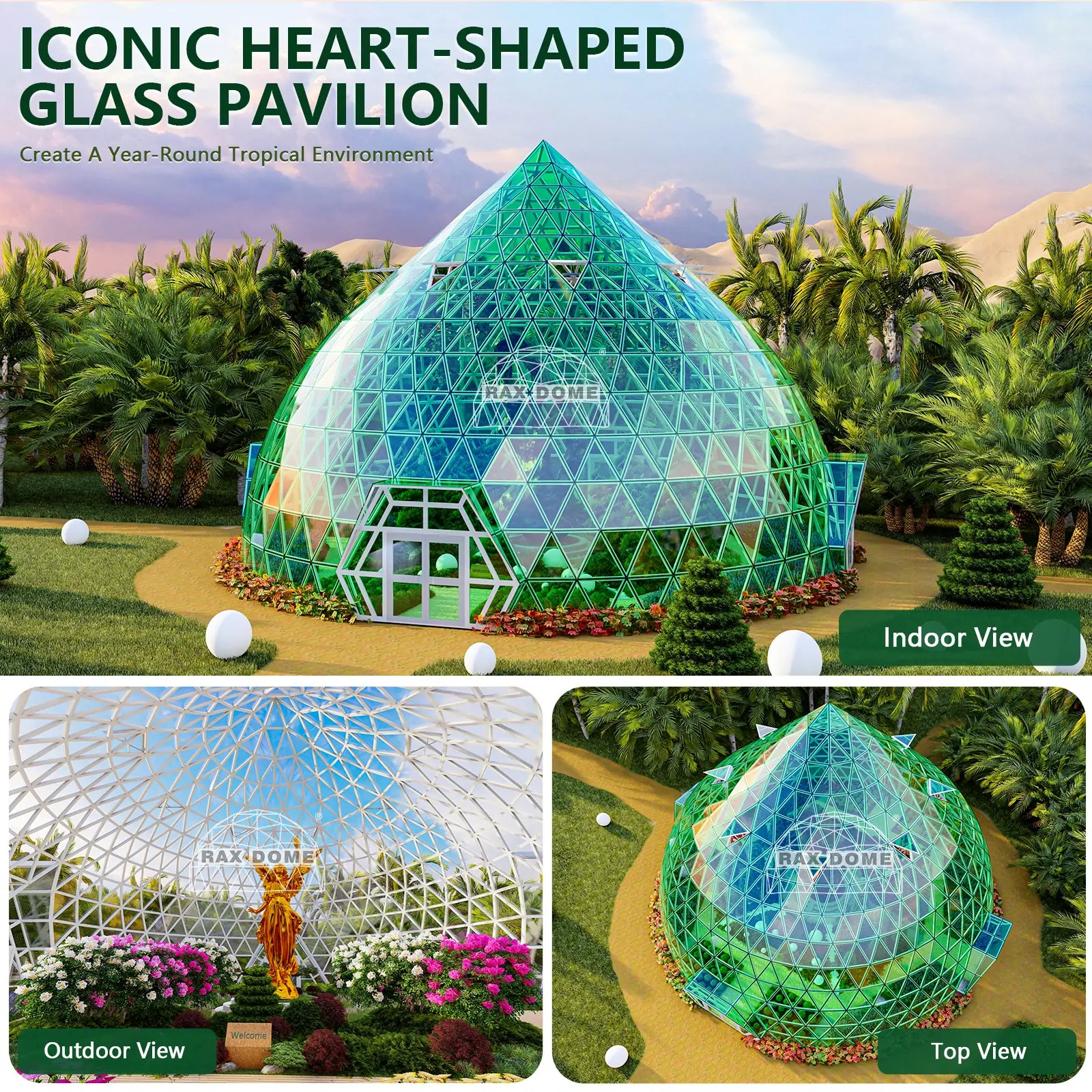 heart glass dome tent