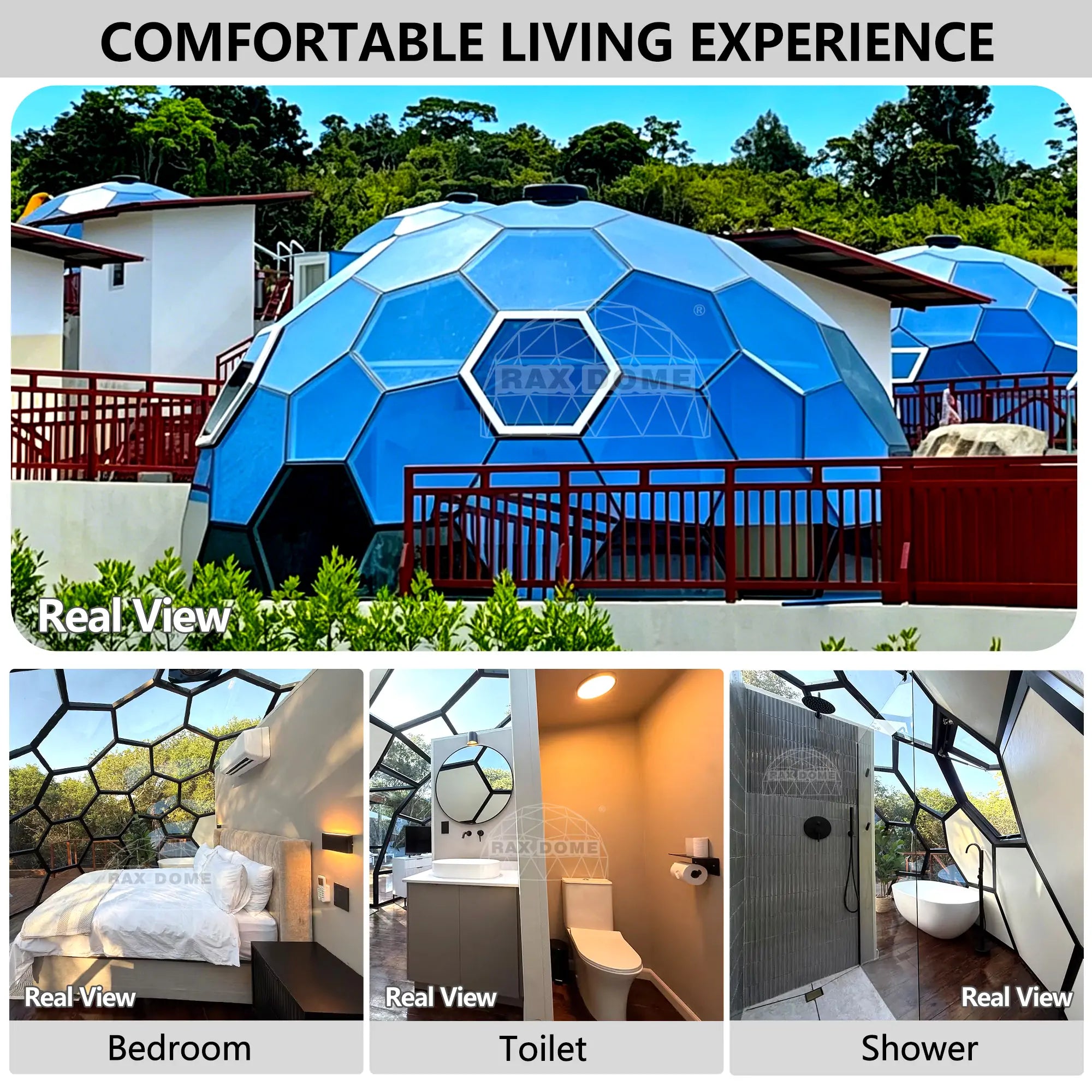 honeycomb glass dome house