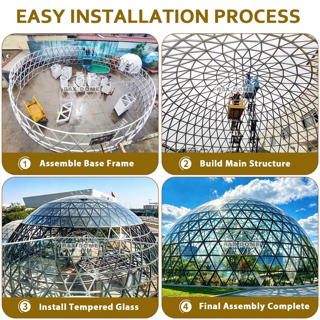 large glass dome installation