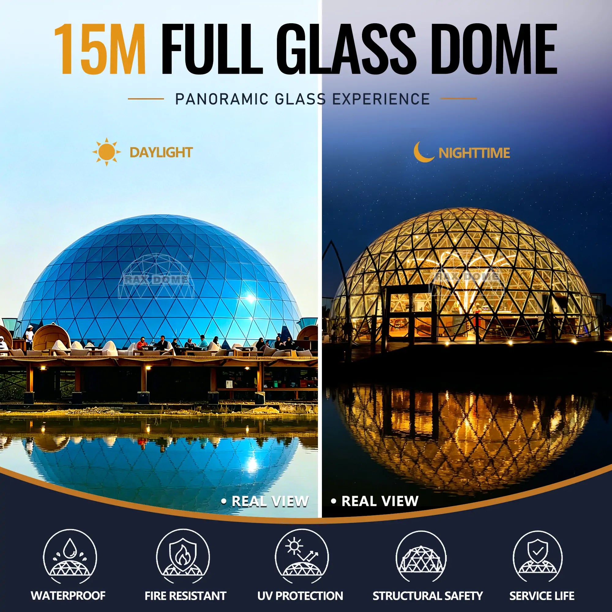 large glass dome tent