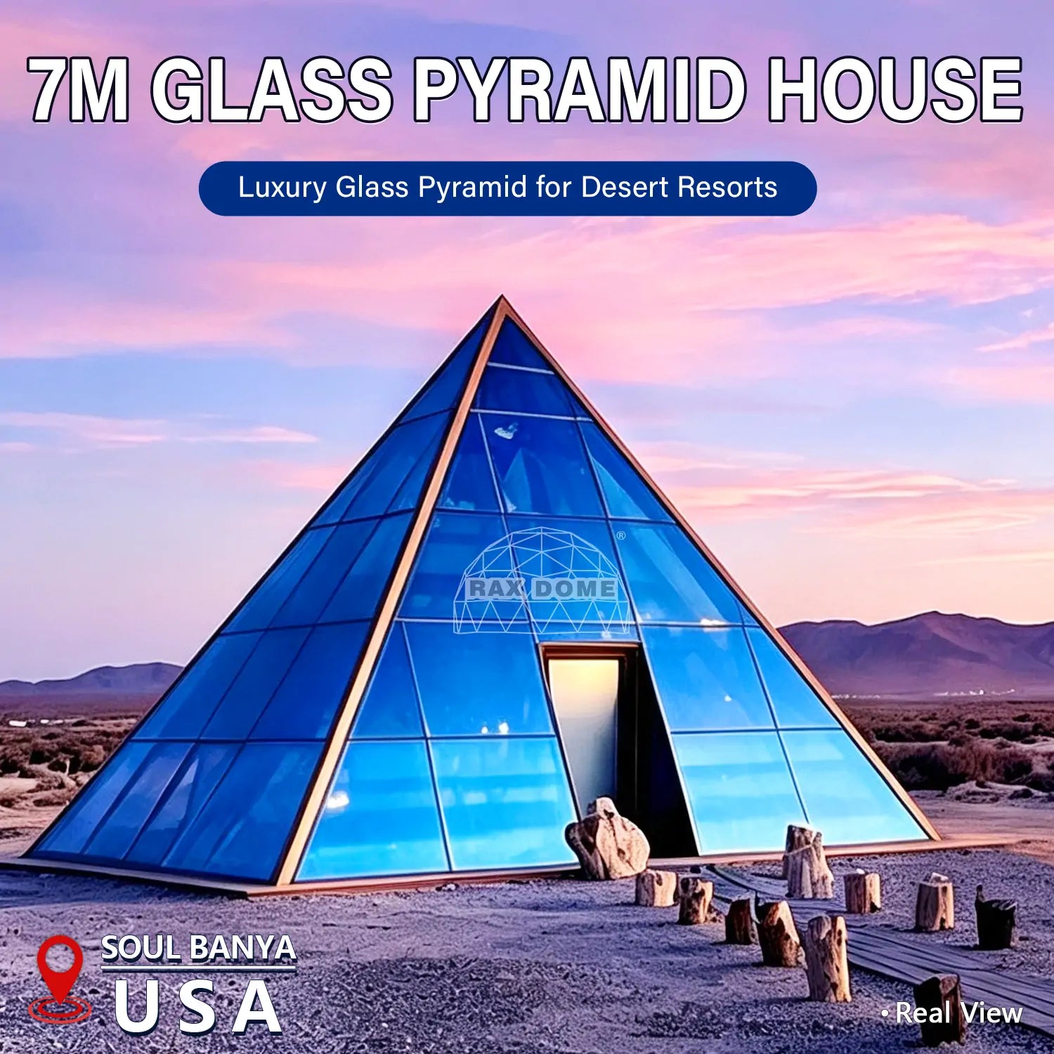 pyramid glass house 7m