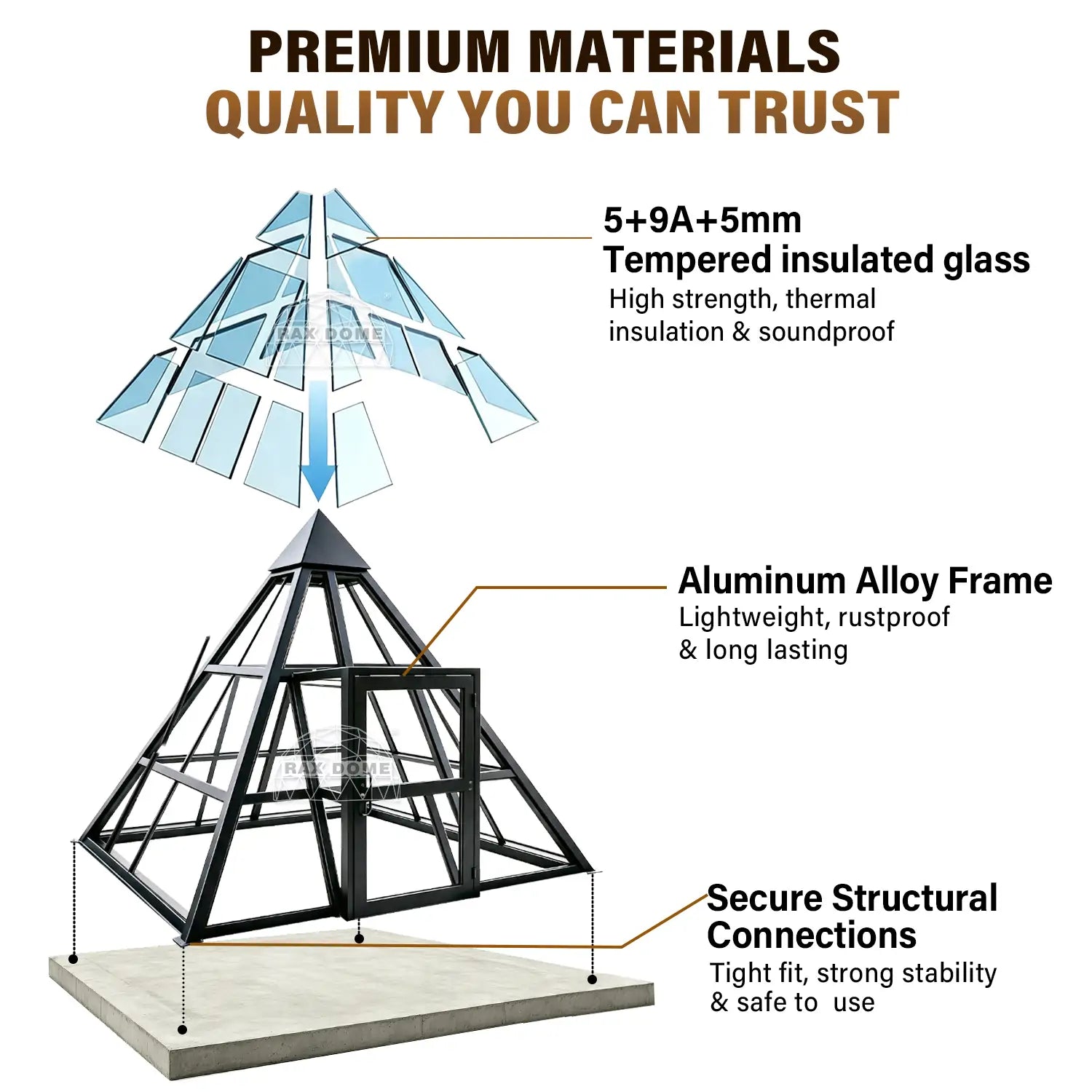 pyramid shape glass house