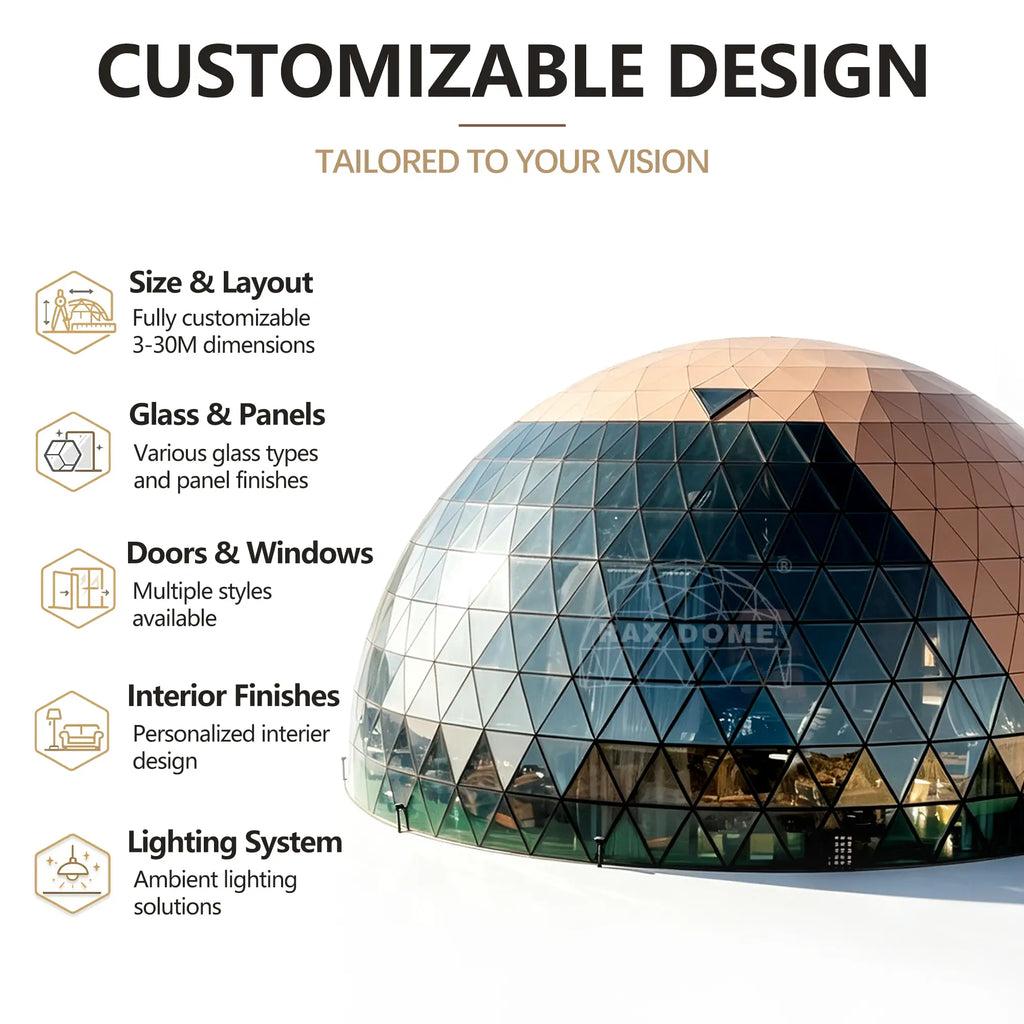 wooden and glass dome