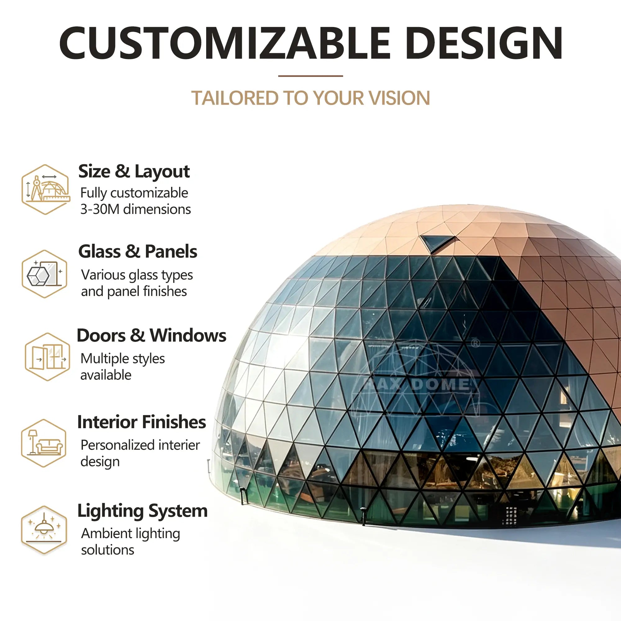 wooden and glass dome