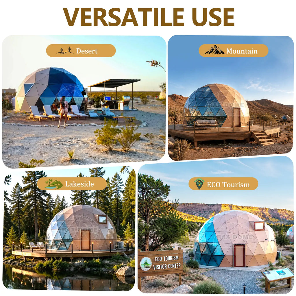 wooden glass dome for glamping