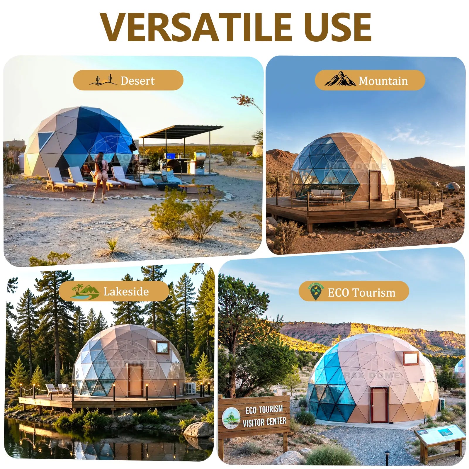 wooden glass dome for glamping