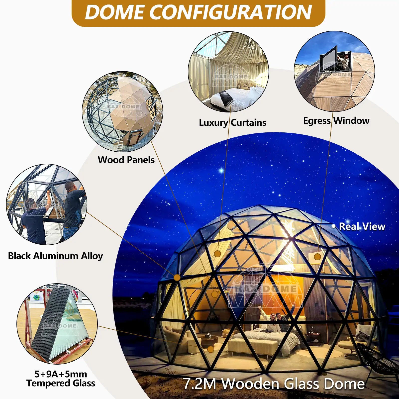 wooden glass dome house